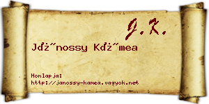 Jánossy Kámea névjegykártya